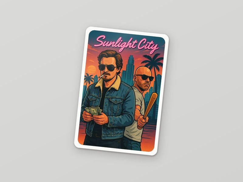 Sticker with the cash and bat duo