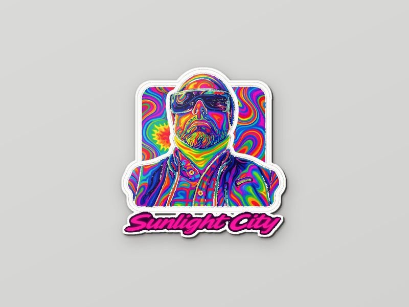 Magnet with the rainbow swirl portrait